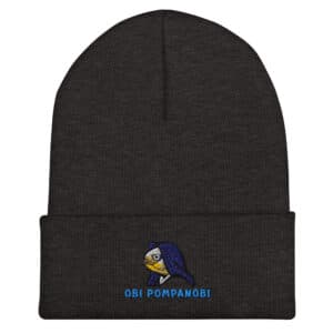 Unisex Style Cuffed Beanie Obi Pompanobi Logo Dark Grey Color