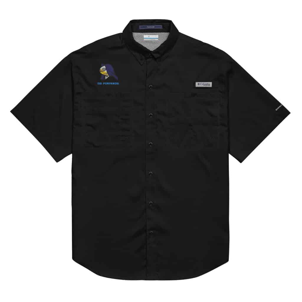 Men's Colombia Shirt with Obi Pompanobi Black Color