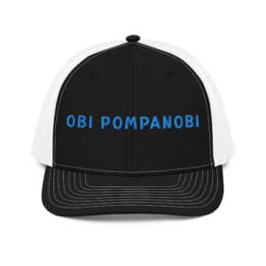 Snapback Trucker Hat Obi Pompanobi Font Black & White Color