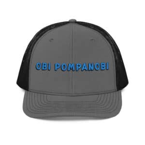 Snapback Trucker Hat Obi Pompanobi Font Charcoal & Black Color