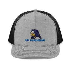 Snapback Truckers Hat with Obi Pompanobi Logo on Heather Grey & Black Color