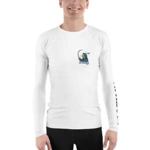 Man Wearing a Rash Guard Obi Surf Fishing Design White Color
