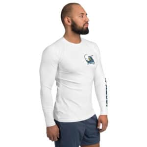 Man Wearing Rash Guard Twisted Pear Design White Color