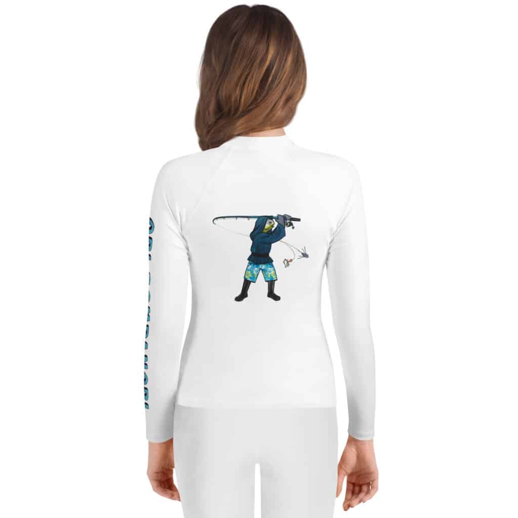 Youth Rash Guard Obi Surf Casting Design White Color