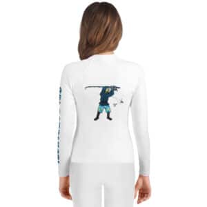 Youth Rash Guard Obi Surf Casting Design White Color