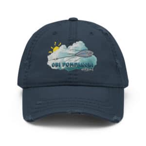 Man wearing Obi Pompanobi Distressed Dads Hat with Sputnik Send It! design