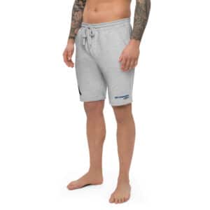 Men's Fleece Shorts with Obi Pompanobi Head Embroidery Grey Shorts Color