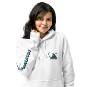 Unisex Hoodie White color Twisted Pear Design