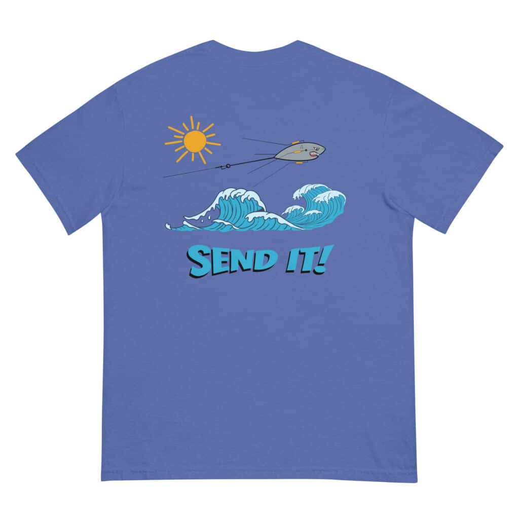 Obi Pompanobi Comfort Colors Unisex S/S Tee with Sputnik Send It! design Mystic Blue color