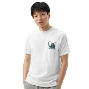 Obi Pompanobi Surf Casting on White color T-shirt