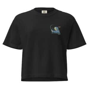 Woman's Boxy T-shirt The Obi Surf Casting Design Black Color