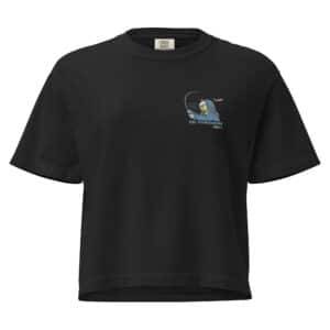 Woman's Boxy T-shirt The Twisted Pear Design Black Color