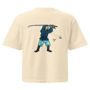 Woman's Boxy T-shirt The Obi Surf Casting Design Ivory Color