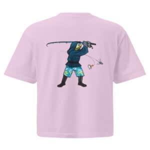 Woman's Boxy T-shirt The Obi Surf Casting Design Orchid Color
