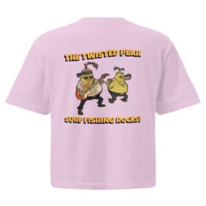 Woman's Boxy T-shirt The Twisted Pear Design Orchid Color