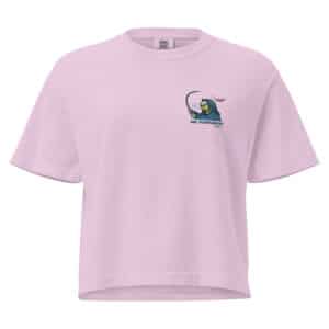 Woman's Boxy T-shirt The Obi Surf Casting Design Orchid Color