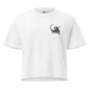 Woman's Boxy T-shirt The Obi Surf Casting Design White Color